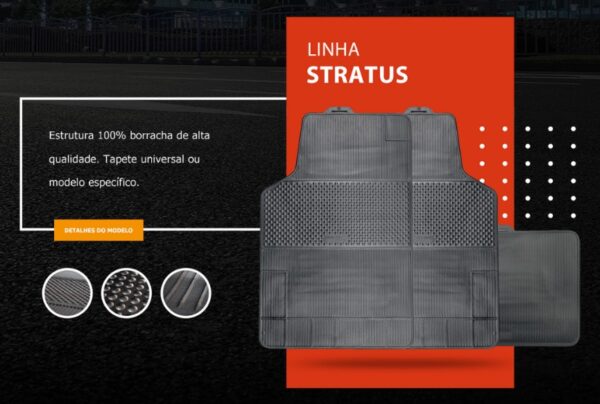 JOGO TAPETE AUTOMOTIVO UNIVERSAL 5 PEçAS 100% BORRACHA