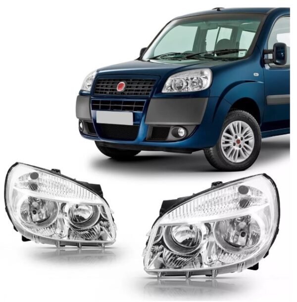 FAROL DOBLO 2010 A 2020 MASCARA CROMADA LE