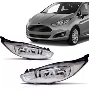 FAROL NEW FIESTA 2013 A 2017 MASCARA CROMADA LE