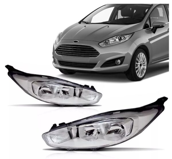 FAROL NEW FIESTA 2013 A 2017 MASCARA CROMADA LE