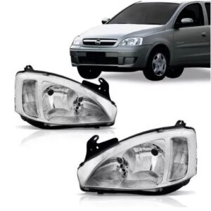 FAROL CORSA 2002 A 2007 MASCARA CROMADA LE