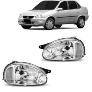 FAROL CORSA 2000 A 2010 CARCAÇA PRETA LE