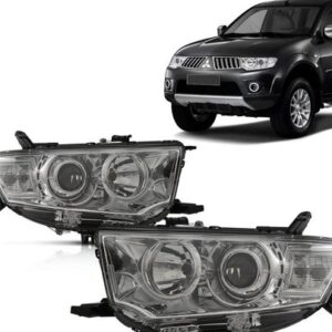 FAROL PAJERO DAKAR 2009 A 2013 MASCARA CROMADA LE