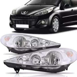 FAROL PEUGEOT 207 2007 A 2015 MASCARA CROMADA LE