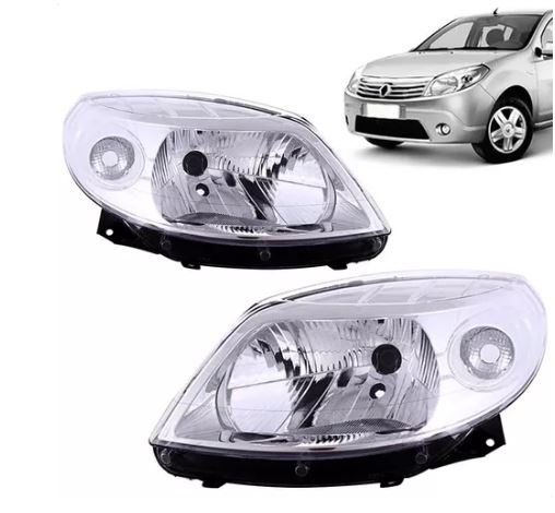 FAROL SANDERO 2007 A 2011 MASCARA CROMADA LE