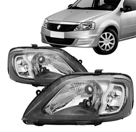 FAROL LOGAN 2007 A 2010 MASCARA CINZA LD