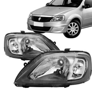 FAROL LOGAN 2007 A 2010 MASCARA CINZA LE