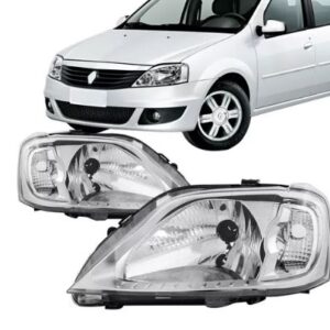 FAROL LOGAN 2007 A 2010 MASCARA CROMADA LE