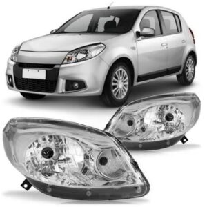 FAROL SANDERO 2012 A 2014 MASCARA CROMADA LE