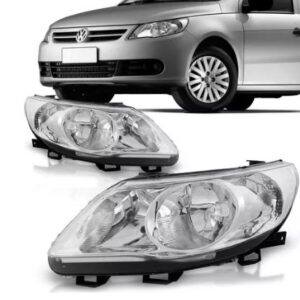 FAROL GOL G5 2009 A 2012 FOCO DUPLO MASCARA CROMADA LE