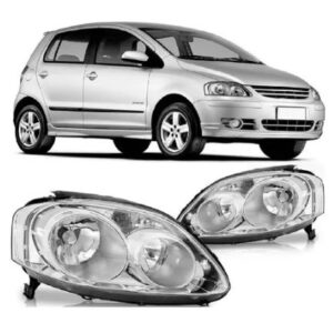 FAROL FOX 2008 A 2010 FOCO DUPLO MASCARA CROMADA LE