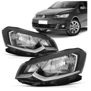 FAROL GOL G7 2016 A 2018 MASCARA NEGRA FRISO CROMADO LE