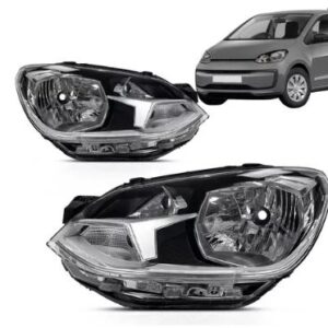 FAROL VW UP 2017 A 2021 MASCARA NEGRA C/FRISO CROMADO LE